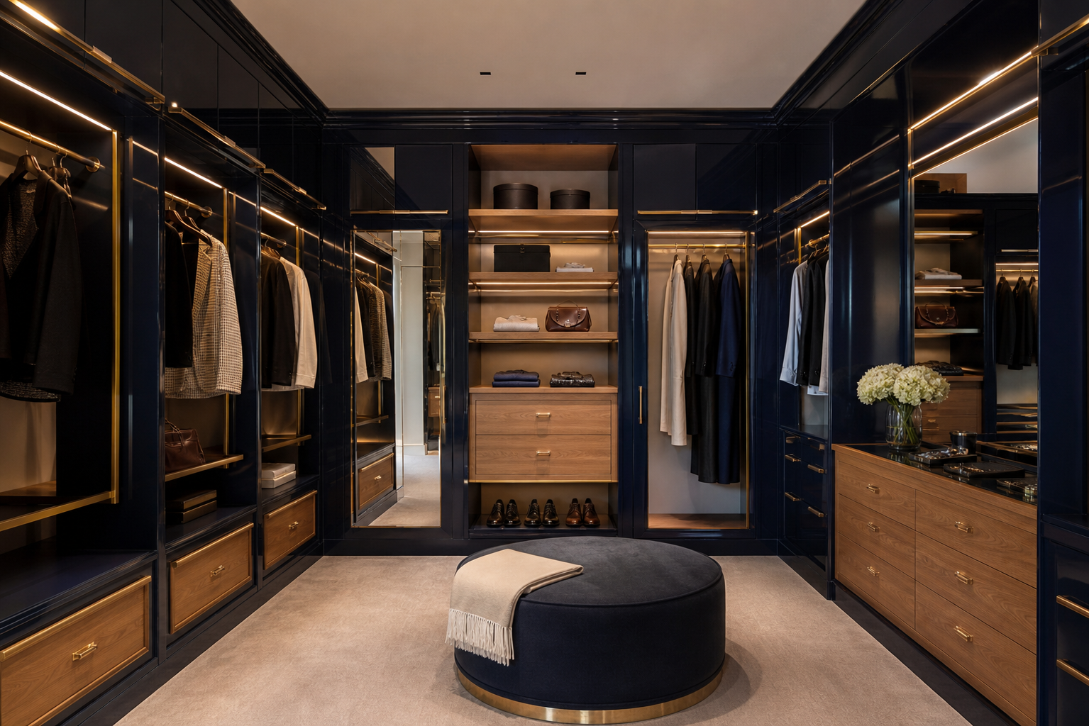Cabina armadio navy su misura